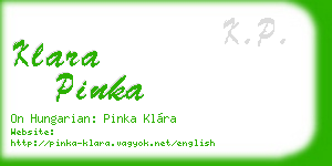 klara pinka business card