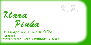 klara pinka business card